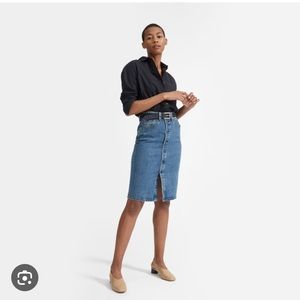 Denim midi pencil skirt